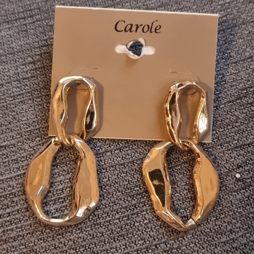 Warped Chain Link Drop Earrings
